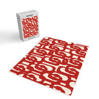 Mid Century Modern Contemporary Loop Pattern in Red and Cream Jigsaw Puzzle Gallery Image 2