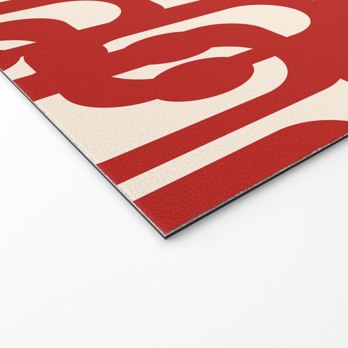 Mid Century Modern Contemporary Loop Pattern in Red and Cream Welcome Mat Gallery Image 2