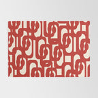 Mid Century Modern Contemporary Loop Pattern in Red and Cream Rug Gallery Image 2