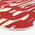 Mid Century Modern Contemporary Loop Pattern in Red and Cream Bath Mat Gallery Image 3