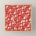 Mid Century Modern Contemporary Loop Pattern in Red and Cream Mini Art Print Gallery Image 1