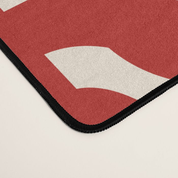 Mid Century Modern Contemporary Loop Pattern in Red and Cream Desk Mat Gallery Image 4