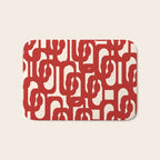 Mid Century Modern Contemporary Loop Pattern in Red and Cream Bath Mat Gallery Image 1