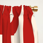 Mid Century Modern Contemporary Loop Pattern in Red and Cream Window Curtain Gallery Image 2