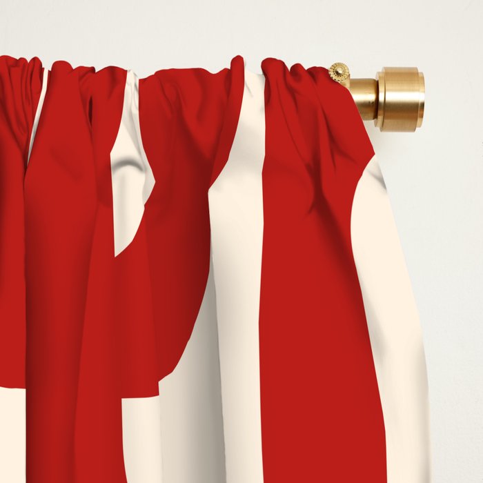 Mid Century Modern Contemporary Loop Pattern in Red and Cream Window Curtain Gallery Image 2