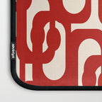 Mid Century Modern Contemporary Loop Pattern in Red and Cream Laptop Sleeve Gallery Image 3