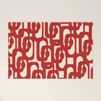 Mid Century Modern Contemporary Loop Pattern in Red and Cream Welcome Mat Gallery Image 1