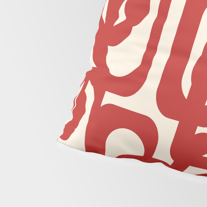 Mid Century Modern Contemporary Loop Pattern in Red and Cream Pillow Sham Gallery Image 4