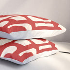 Mid Century Modern Contemporary Loop Pattern in Red and Cream Pillow Sham Gallery Image 3