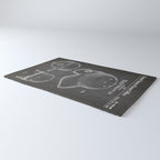 Baseball Helmet Patent - Baseball Player Art - Black Chalkboard Rug Gallery Image 3