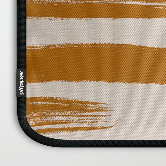Amber Brushstrokes - Abstract Mid Century Modern Laptop Sleeve Gallery Image 3