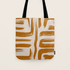 Amber Brushstrokes - Abstract Mid Century Modern Tote Bag Gallery Image 1