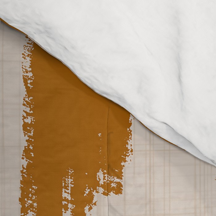 Amber Brushstrokes - Abstract Mid Century Modern Comforter Gallery Image 4