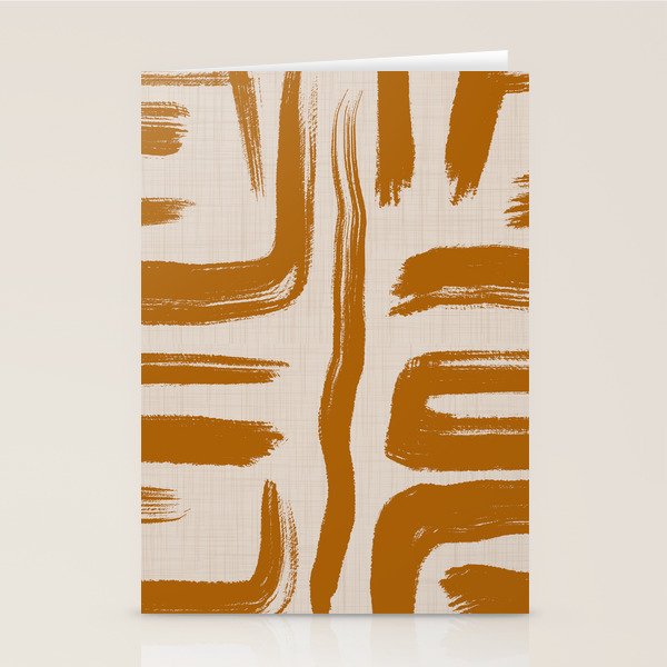 Amber Brushstrokes - Abstract Mid Century Modern Stationery Card Gallery Image 2