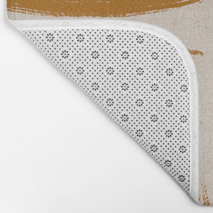 Amber Brushstrokes - Abstract Mid Century Modern Bath Mat Gallery Image 2