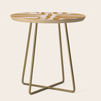 Amber Brushstrokes - Abstract Mid Century Modern Side Table Gallery Image 1
