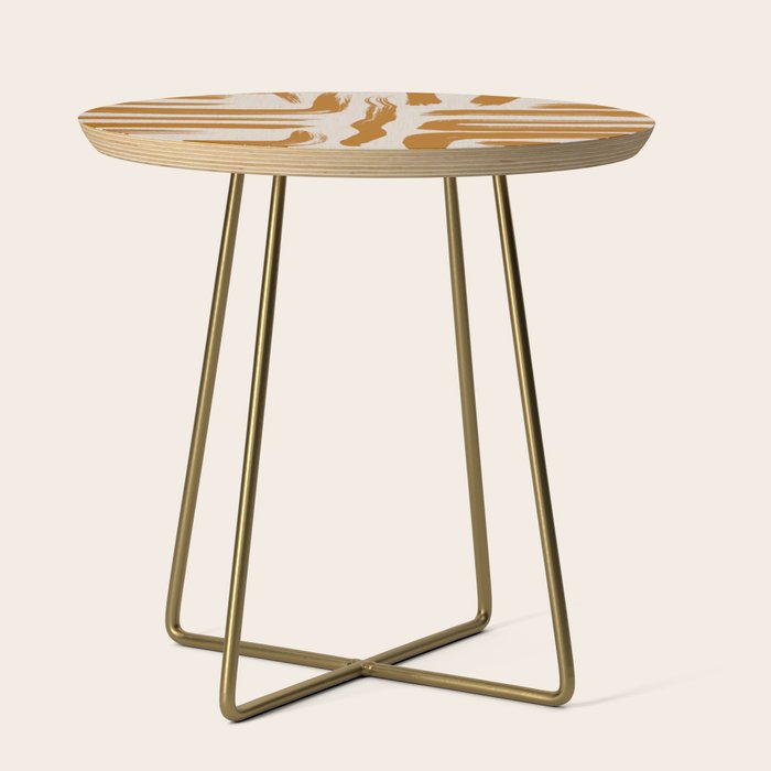 Amber Brushstrokes - Abstract Mid Century Modern Side Table Gallery Image 1