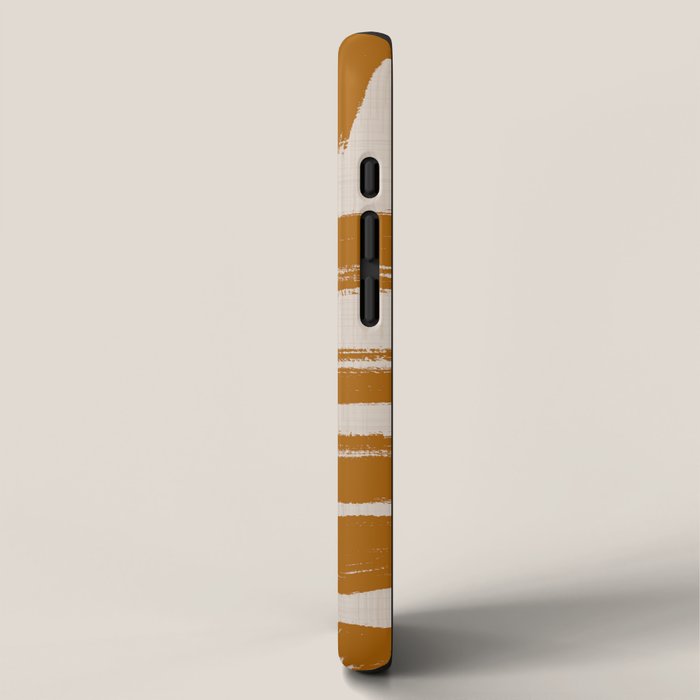 Amber Brushstrokes - Abstract Mid Century Modern iPhone Case Gallery Image 2