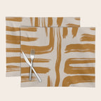 Amber Brushstrokes - Abstract Mid Century Modern Placemat Gallery Image 1