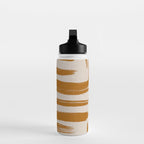 Amber Brushstrokes - Abstract Mid Century Modern Water Bottle Gallery Image 3