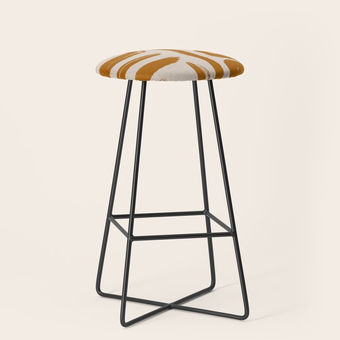 Amber Brushstrokes - Abstract Mid Century Modern Stool Gallery Image 1