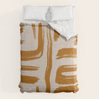 Amber Brushstrokes - Abstract Mid Century Modern Comforter Gallery Image 6