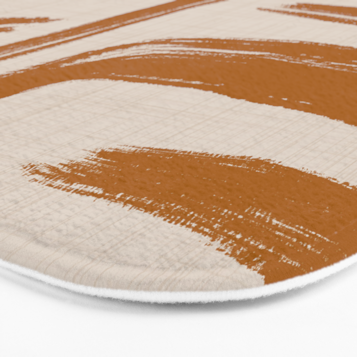 Amber Brushstrokes - Abstract Mid Century Modern Bath Mat Gallery Image 3