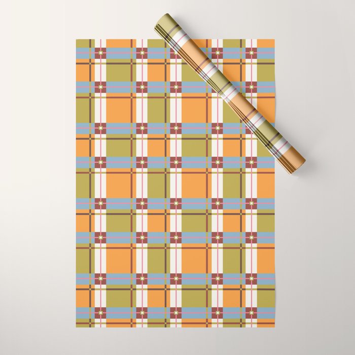 Autumn Breeze Checks Wrapping Paper Gallery Image 1