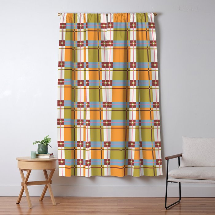 Autumn Breeze Checks Window Curtain Gallery Image 5
