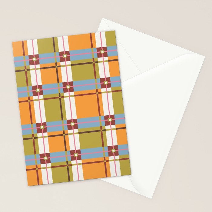 Autumn Breeze Checks Stationery Card Gallery Image 2