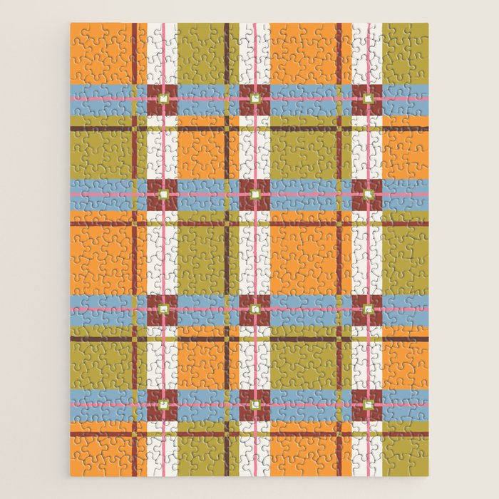 Autumn Breeze Checks Jigsaw Puzzle Gallery Image 1