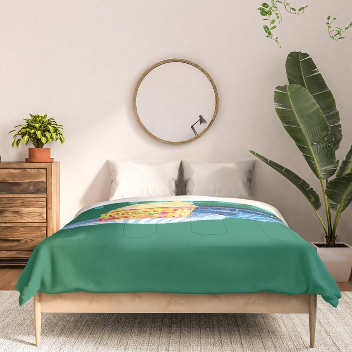 Pisces Chill Vibes in Chive Green | Zodiac Series  Comforter Gallery Image 3