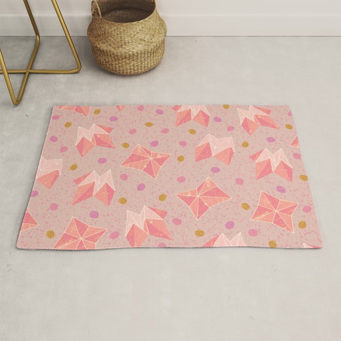 Origami Fortune Teller in Pastel Pink Rug Gallery Image 1