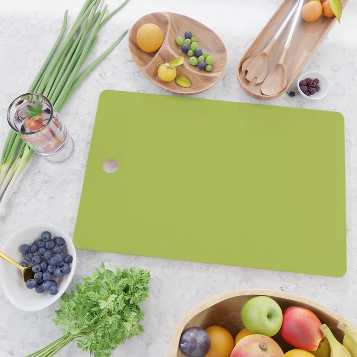 Chartreuse Green Solid Color Cutting Board Gallery Image 2