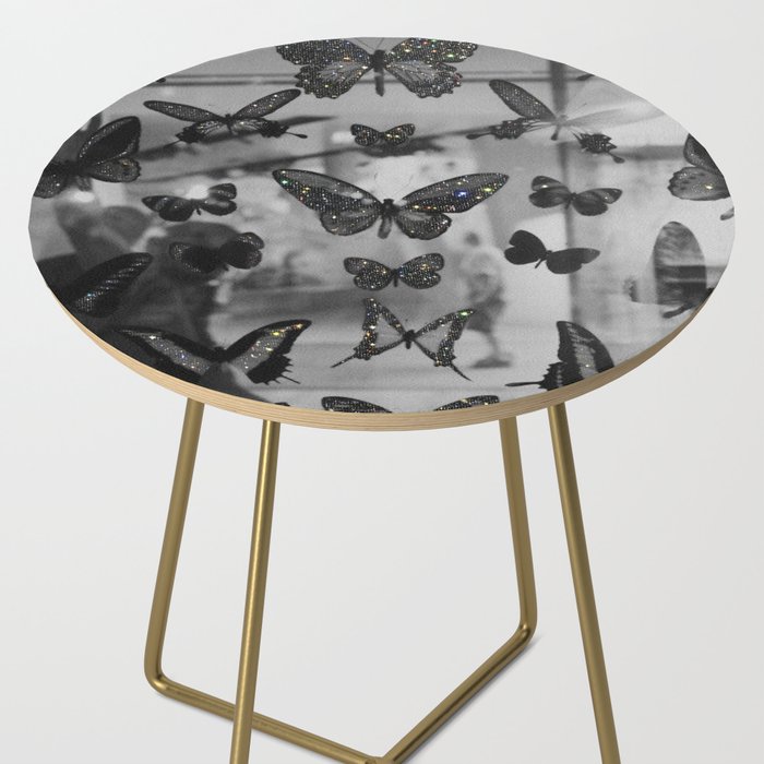BLACK AND WHITE BUTTERFLIES | photo | sparkle and shine | wings | aesthetic | monochrome | fly  Side Table Gallery Image 2