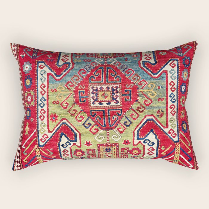 Sevan Kazak Southwest Caucasus Rug Print Rectangular Pillow Gallery Image 2