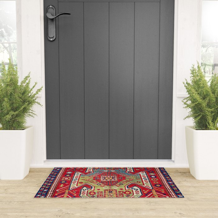 Sevan Kazak Southwest Caucasus Rug Print Welcome Mat Gallery Image 3