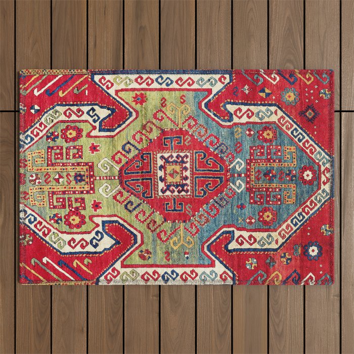 Sevan Kazak Southwest Caucasus Rug Print Outdoor Rug Gallery Image 1
