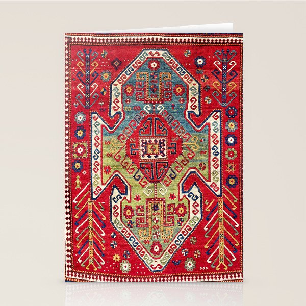 Sevan Kazak Southwest Caucasus Rug Print Stationery Card Gallery Image 2