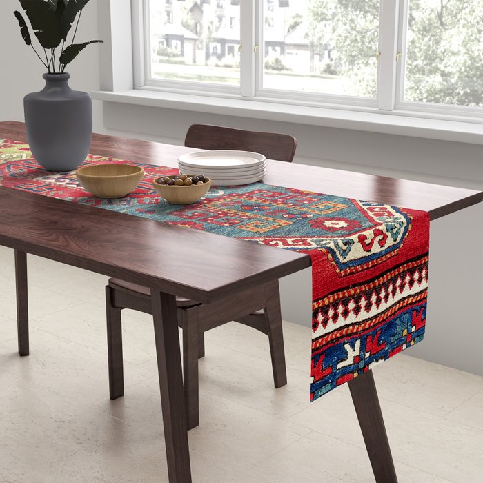 Sevan Kazak Southwest Caucasus Rug Print Table Runner Gallery Image 2
