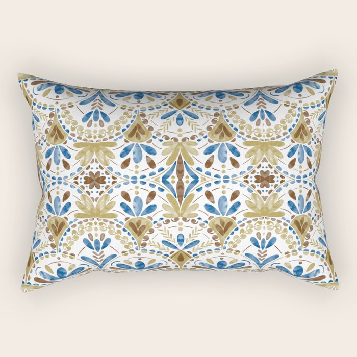 Whimsical Botanical Tile Rectangular Pillow Gallery Image 2