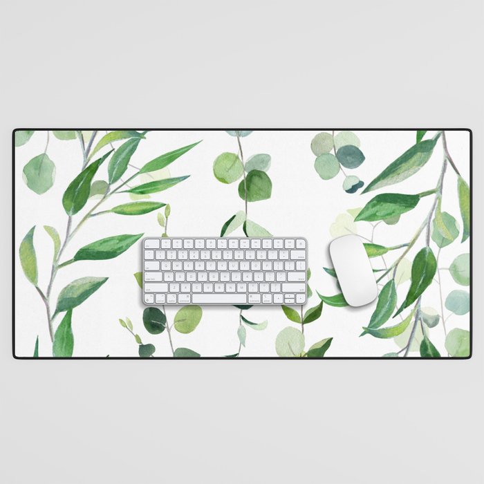 Nature Green Eucalyptus Leaves  Desk Mat Gallery Image 1