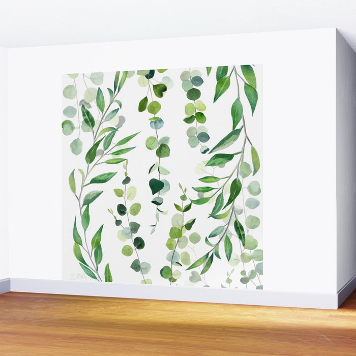 Nature Green Eucalyptus Leaves  Wall Mural Gallery Image 2