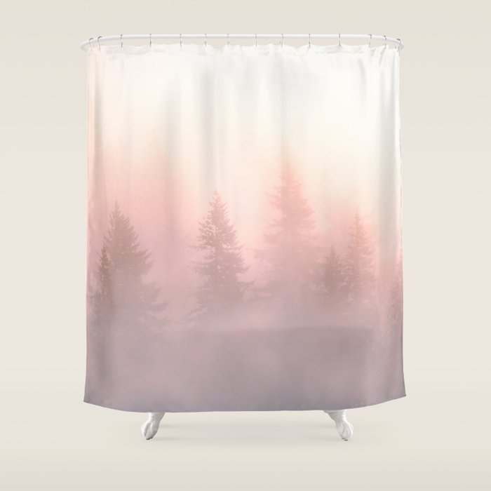 Foggy Forest Adventure - Mountain Woods Wanderlust Shower Curtain Gallery Image 1