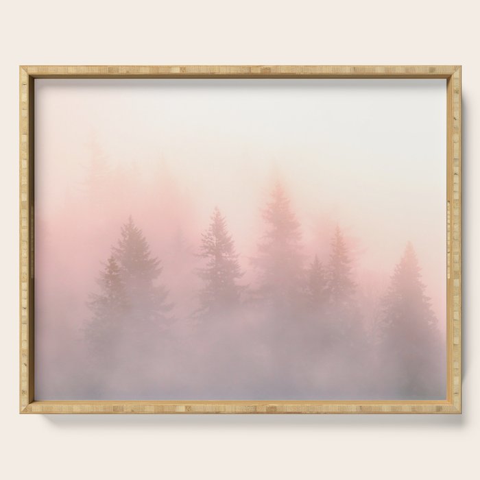 Foggy Forest Adventure - Mountain Woods Wanderlust Serving Tray Gallery Image 1