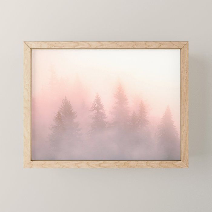 Foggy Forest Adventure - Mountain Woods Wanderlust Mini Art Print Gallery Image 1