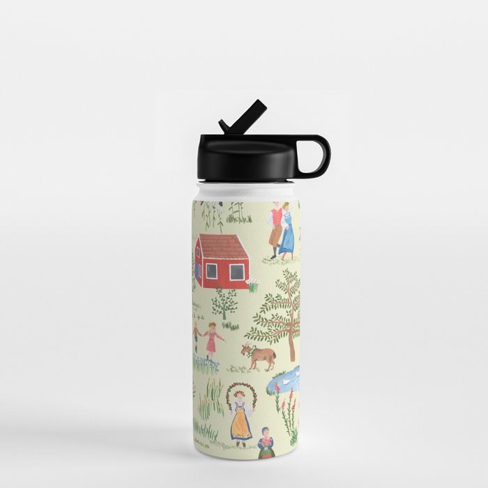Swedish Folk Art - Midsummer Water Bottle Gallery Image 1