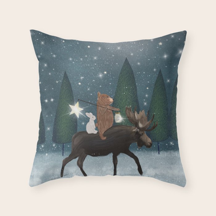 the elder moose Throw Pillow Gallery Image 6