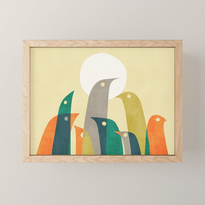 Wild birds at the beach Mini Art Print Gallery Image 1