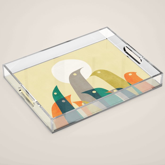 Wild birds at the beach Acrylic Tray Gallery Image 1